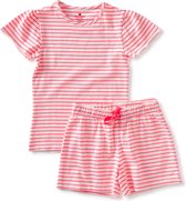 Little Label Pyjama Meisjes Maat 98-104/4Y - roze, wit - Bretonse streep - Shortama - Zachte BIO Katoen