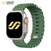 Geschikt voor Apple Watch bandje - Siliconen Nautica - Bos Groen - 42/44/45/49mm - Voor iWatch 1,2,3,4,5,6,7,8,SE,Ultra