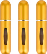 Mini Parfum Flesjes - 3-pack - Navulbaar - Reisflesjes - Parfumverstuiver - Mat Goud