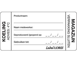LabelLord | HACCP Stickers | Koeling- Magazijn Label 4˚C | Aqualabel | 250 etiketten op rol