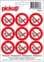 Pickup Mini Pictogram Verboden te roken - 3 cm rond - 9 stuks per vel