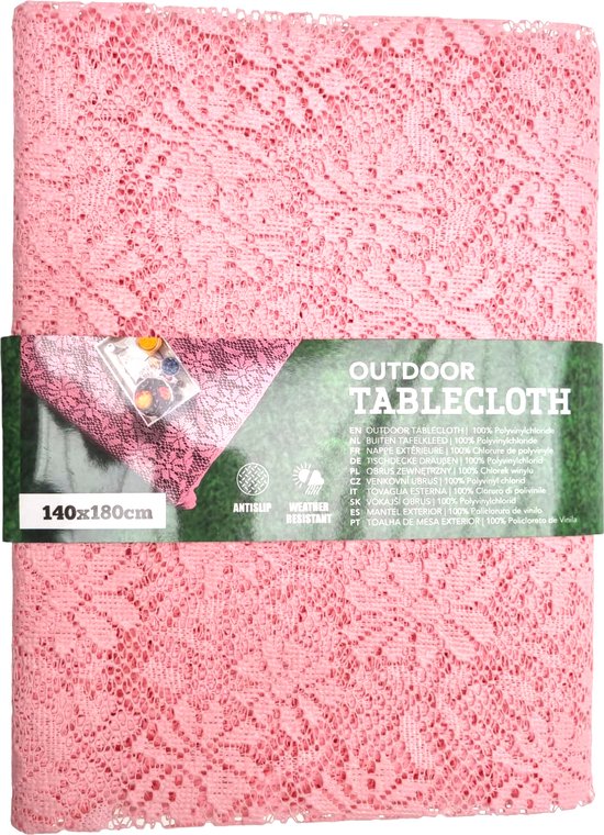 Nacht formaat stijl Buiten Tafelkleed met haak / Crochet look lichtroze | 140 x 180 cm Anti Slip  Weather... | bol.com