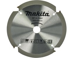 Makita Cirkelzaagblad voor Vezelcementplaat | Specialized | Ø 165mm Asgat 20mm 4T - D-72067