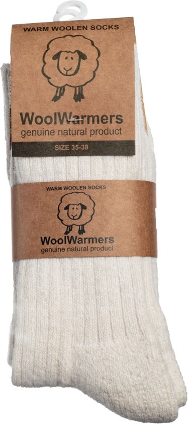 WoolWarmers Wollen Sokken 2-Pack 405 - Creme Wit, 35-38 - Creme Wit - 35-38