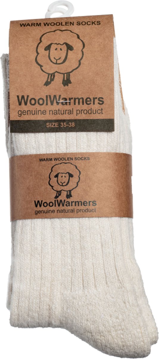 WoolWarmers Wollen Sokken 2-Pack 405 - Creme Wit - 39-42