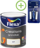 Flexa Creations Grondlak - wit -750 ml + Flexa Lakroller - 4 delig