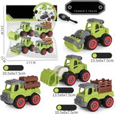 Bouwvoertuigen speelgoedset met bijgeleverde schroevendraaier - bouwset kinderspeelgoed - educatief speelgoed