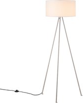Home Sweet Home - Moderne vloerlamp staande lamp met lampenkap - Wit - 57/57/150cm - geschikt voor E27 LED lichtbron - geschikt voor woonkamer, slaapkamer, thuiskantoor - met voetschakelaar