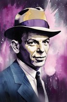 Frank Sinatra Poster - Kunst Portret - Muziekposter - Crooner poster - Hoge Kwaliteit - 51x71cm - Geschikt om in te lijsten