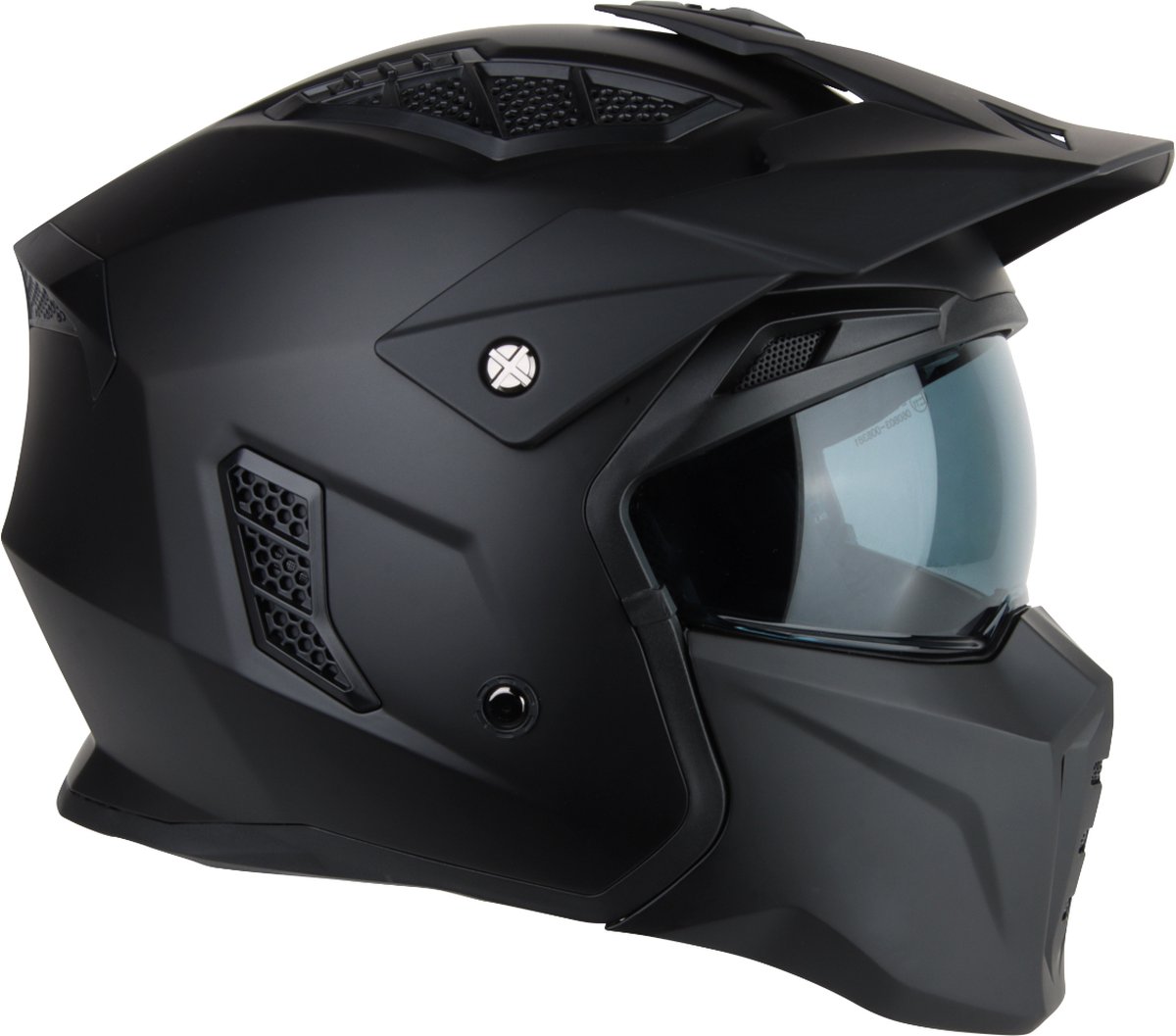 VINZ Kioto Streetfighter Helm  Jethelm  Scooterhelm  Motorhelm - Mat  Zwart | bol