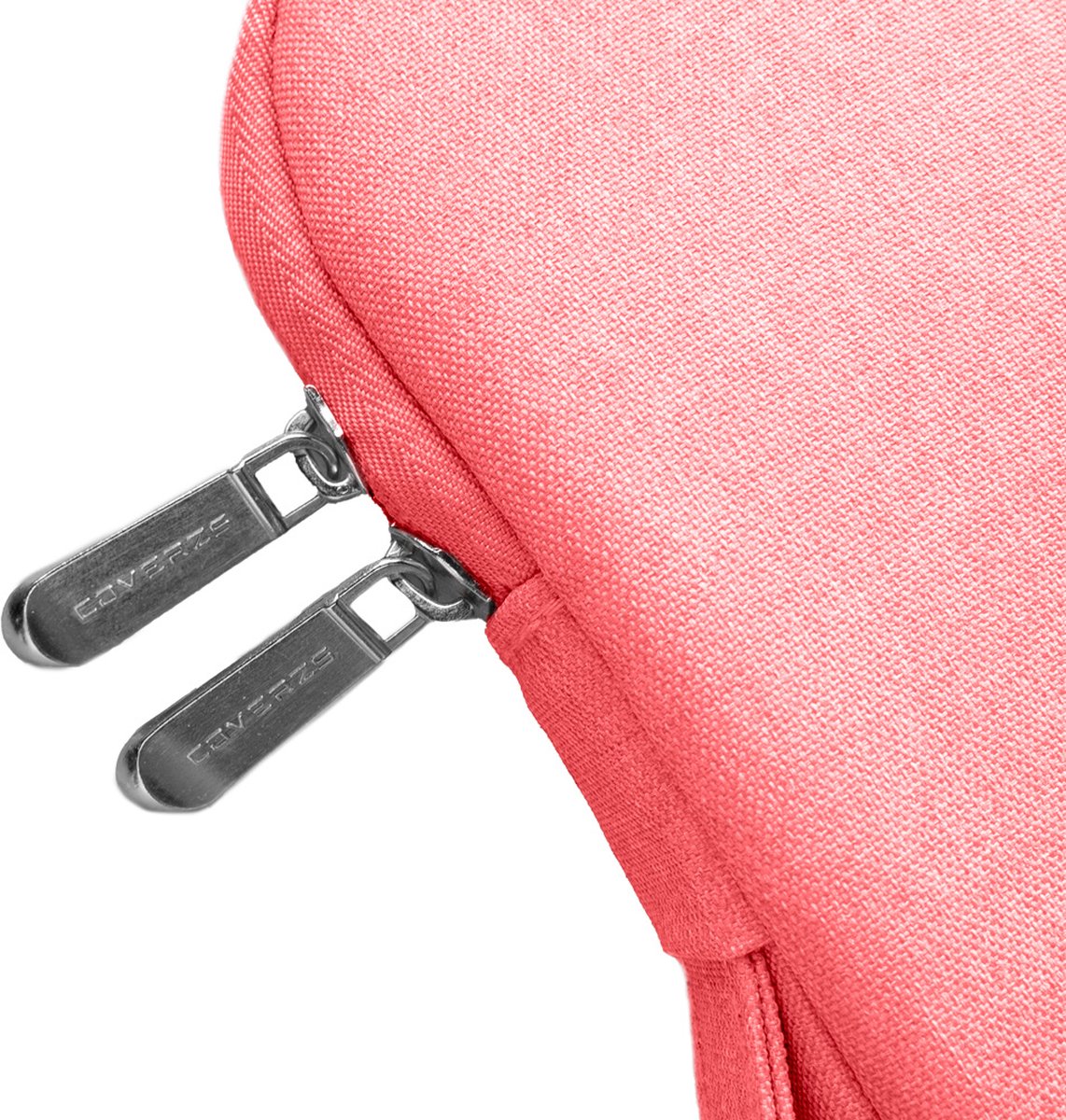 Laptophoes 14-15,6 inch waterafstotend krasbestendig soft velvet binnenkant dun lichtgewicht roze Coverzs luxe - Afbeelding 5