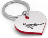 Akyol - parkiet sleutelhanger hartvorm - Vogels - parkiet - leuk kado voor iemand die van vogels houd