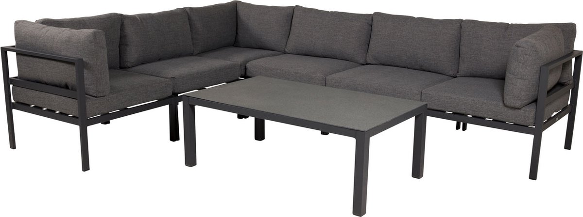 Copacabana tuin salontafel zwart glas.