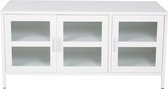 Meuble TV Acero 2 portes, 2 tiroirs, blanc.