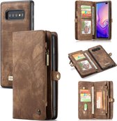 Caseme - vintage 2 in 1 portemonnee hoes - Samsung Galaxy S10 - Bruin