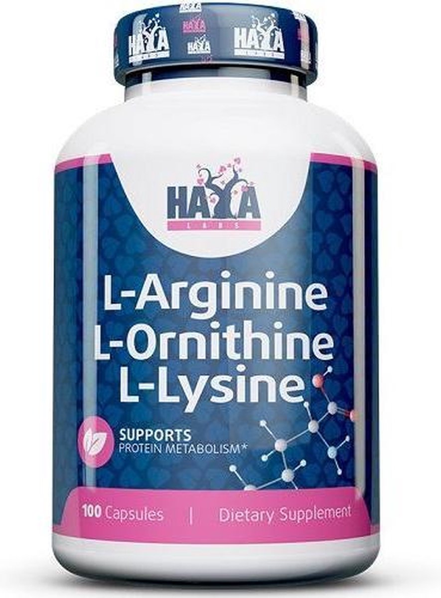 LArginine, LOrnithin & LLysine Haya Labs 100caps