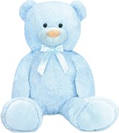 BRUBAKER - XXL Teddybeer 100 cm - Zacht Speelgoed Knuffel - Teddybear Groot - Knuffelbeer - Lichtblauw