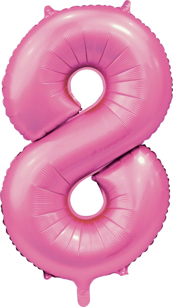 Cijferballon XXL | 8 satijn roze -