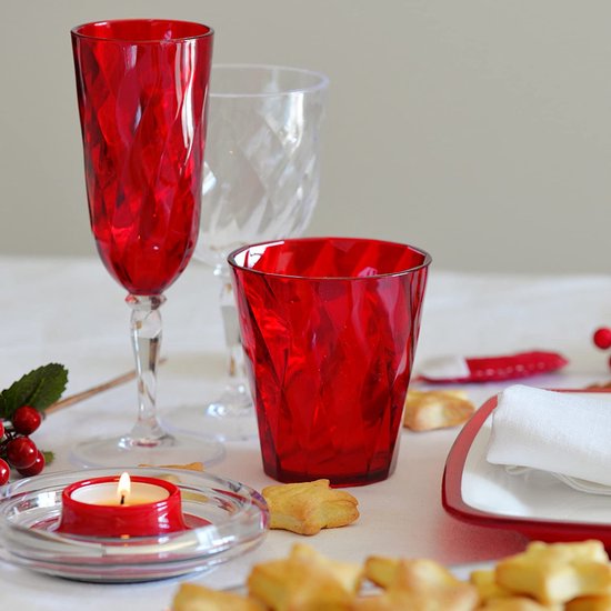 Lot de 6 verres à eau à liseré orange - 31,5 cl - d. 8 x h. 9.5 cm - azuran VENT