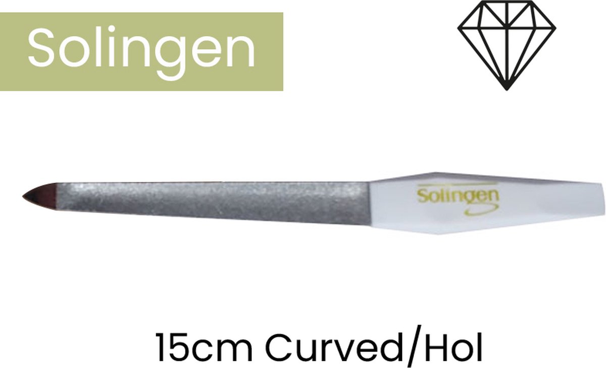 Solingen - Professionele Diamant Nagelvijl - 15CM - Curved - Mooie & Verzorgde Nagels - Nagelriemen - Manicure - Alle Nagels - 1 Jaar Garantie