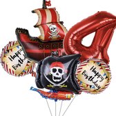 Ballons pirates - Âge : 4 ans - Fête pirate - Bateau pirate - Forfait Thema - Décoration pirate - Fête enfant pirate - Capitaine Crochet - Ballons à l'hélium - Fête Tough Garçons - Fête à Thema pirate
