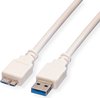 VALUE USB 3.2 Gen 1 kabel, type, A M - Micro B M, wit, 2 m