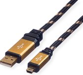 GOLD Câble USB 2.0, type A - mini 5- broches, 0,8 m, Retail Blister