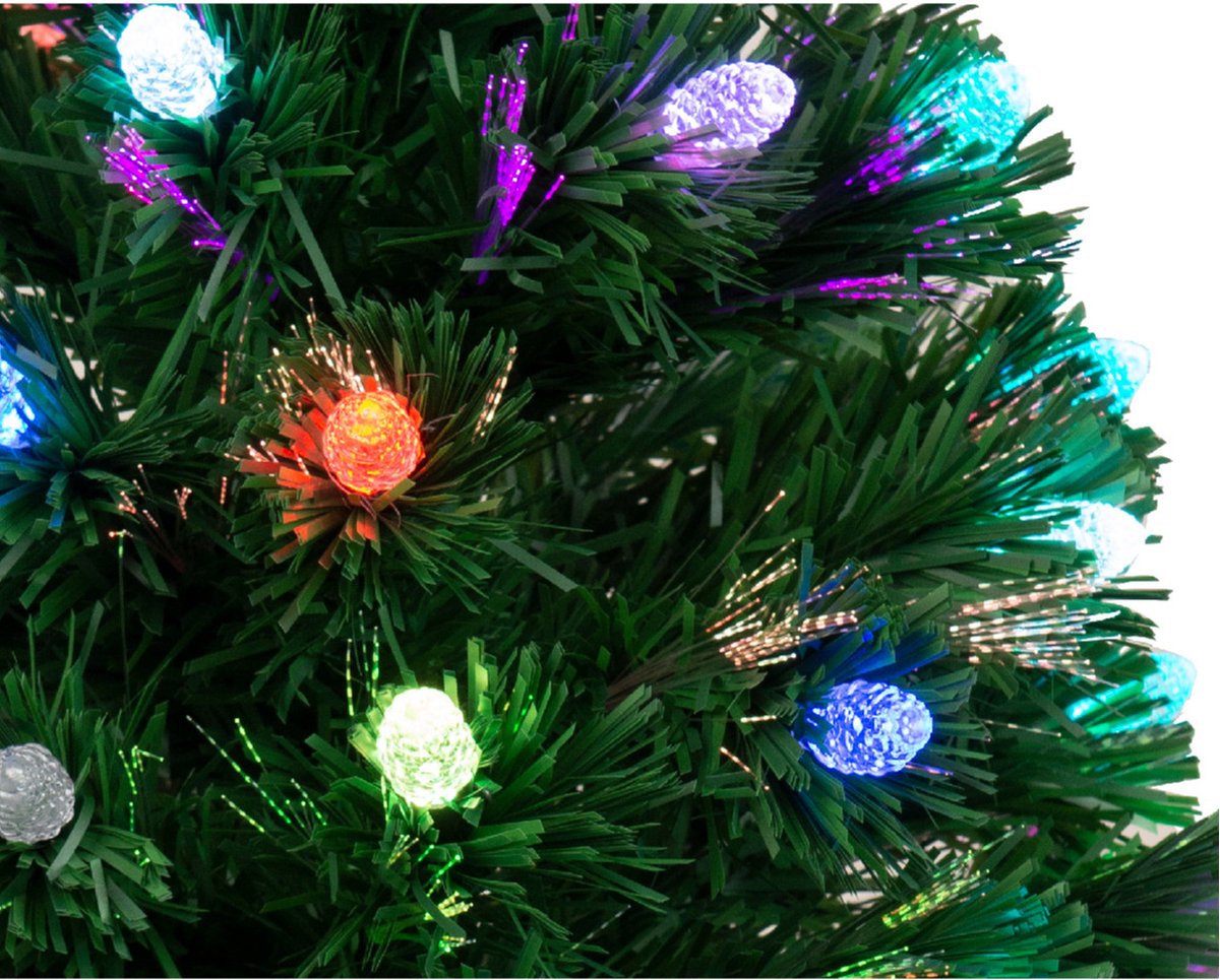 Fiber optic kerstboom/kunst kerstboom met verlichting en ster piek 60