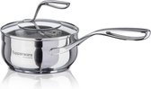 Tupperware Mastro Cookware 1,6 l Sauspan - Premium Steelpan 17 cm met glazen deksel RVS
