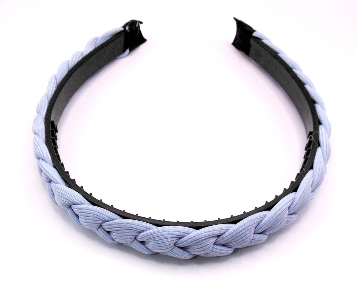 Diadeem gevlochten lila blauw