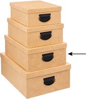 5Five Opbergdoos/box - goudgeel - L35 x B26 x H14 cm - Stevig karton - Industrialbox