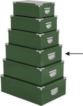 5Five Opbergdoos/box - groen - L40 x B26.5 x H14 cm - Stevig karton - Greenbox