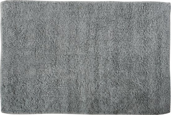 MSV Badkamerkleedje/badmat - voor op de vloer - grijs - 45 x 70 cm - polyester/katoen