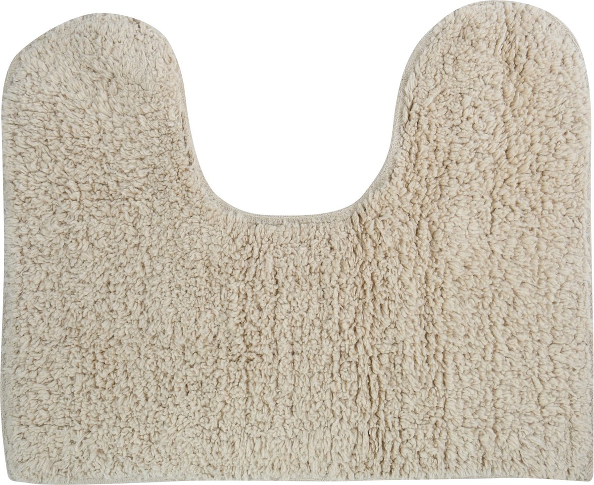 MSV WC/Badkamerkleed/badmat - voor op de vloer - creme wit - 45 x 35 cm - polyester/katoen - MSV
