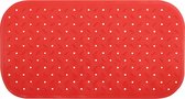 MSV Douche/bad anti-slip mat badkamer - rubber - rood - 36 x 76 cm - met zuignappen