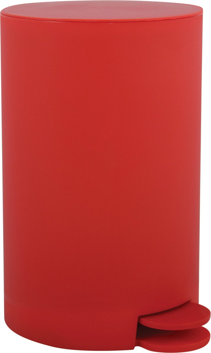 Goedkoopste MSV Pedaalemmer - kunststof - rood - 3L - klein model - 15 x 27 cm - Badkamer/toilet