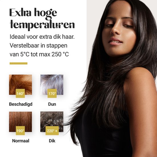 Florevita XPro Titanium Stijltang Brede Platen voor Dik en Lang Haar - KeratinePro