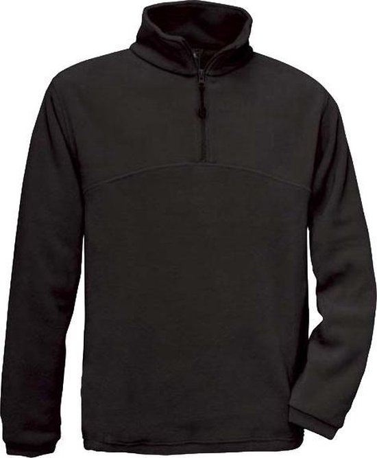 Fleecevest 'Highlander+ 1/4 Zip Fleece Top' merk B&C maat M Zwart