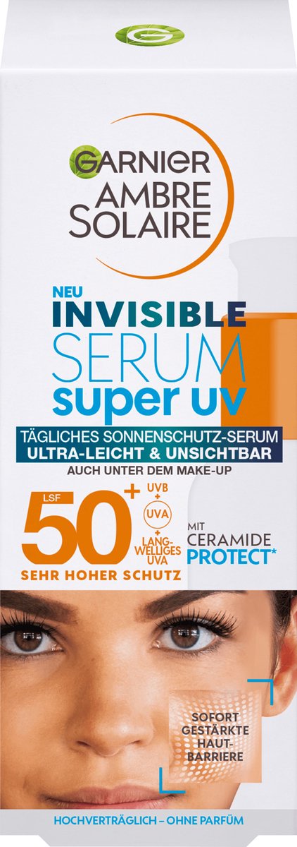 Garnier Ambre Solaire Zonnebrand Face invisible Serum super UV, SPF 50 , 30 ml