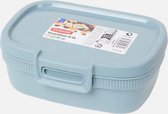 Snackbox SEBASTIAN - Vintage blauw - Kunststof - 0,4 ml - Set van 2 - vershoudbakjes - broodtrommel