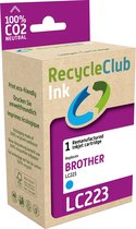 RecycleClub inktcartridge - Inktpatroon - Geschikt voor Brother - Alternatief voor Brother LC-223 Cyaan Blauw 6ml - 550 pagina's