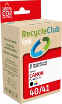 RecycleClub inktcartridge - Inktpatroon - Geschikt voor Canon - Alternatief voor Canon PG-40 Zwart 22ml en CL-41 Kleur 21ml - Duopack - Multipack - 2 stuks