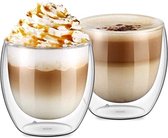 Dubbelwandige latte macchiato-glazen, koffieglas, theeglazen - mokkakopjes , Koffiekopjes , espressokopjes - kopjes - Cappuccino kopjes 2 Glasses 250ml