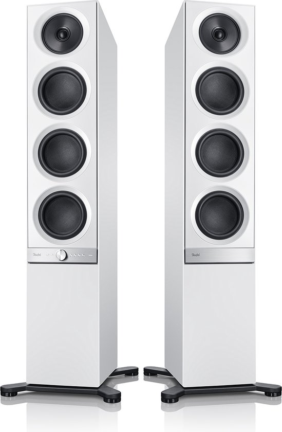Teufel STEREO L - Vloerstaande tower speakers met geïntegreerde versterker voor wifi en bluetooth streaming wit