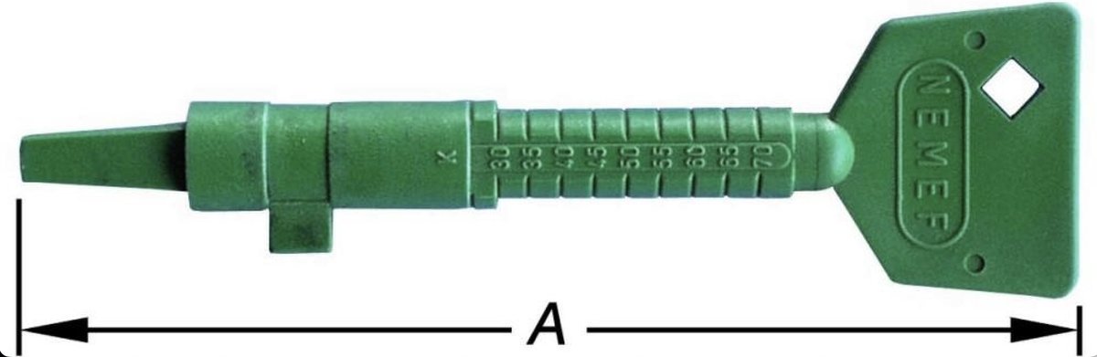 Nemef - ST BOUWSLEUTELS vr PROF.CIL.SLOT 160 mm(vp=3) ref. 1-1104 - Groen