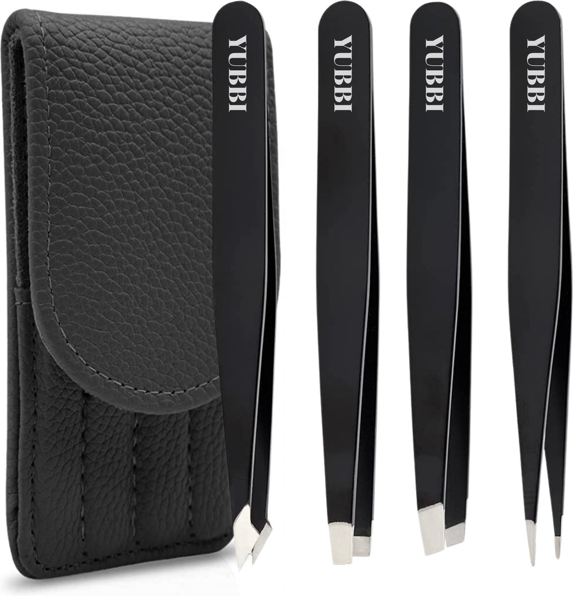 Goedkoopste YUBBI™ Epileer Pincet Set - Tweezer Set - Dermaplanning - Trimmer - Opbergetui - Zwart