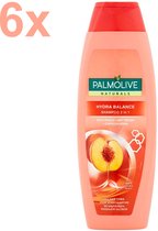 Palmolive Shampoo Naturals 2 In 1 Hydra Balance Peach - 6 x 350ml - pack économique