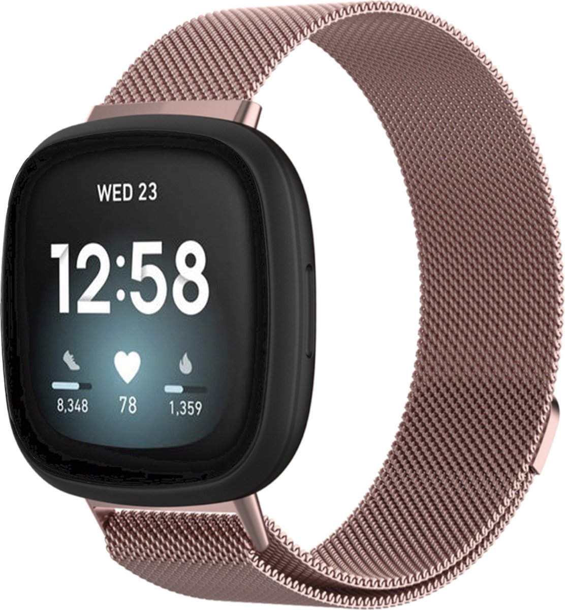 MY PROTECT - Milanese Bandje Geschikt Voor Fitbit Versa 3 / Versa 4 / Fitbit Sense - Milanees Fitbit Bandje - Roze