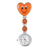 Fako® - Verpleegstershorloge - Zusterhorloge - Verpleegster Horloge - Hart Smile - Oranje