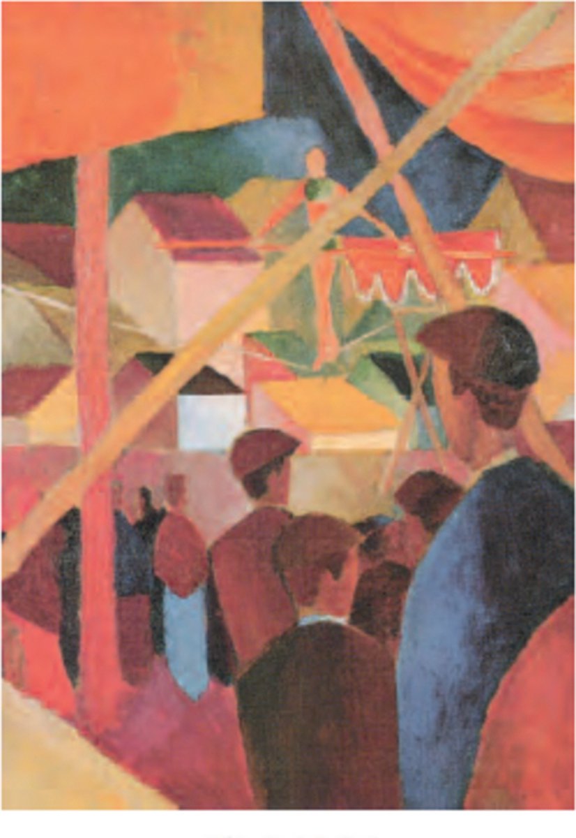 Catch Projecten Mini kunstposter - August Macke - De koorddanser - 24x30 cm Multicolor